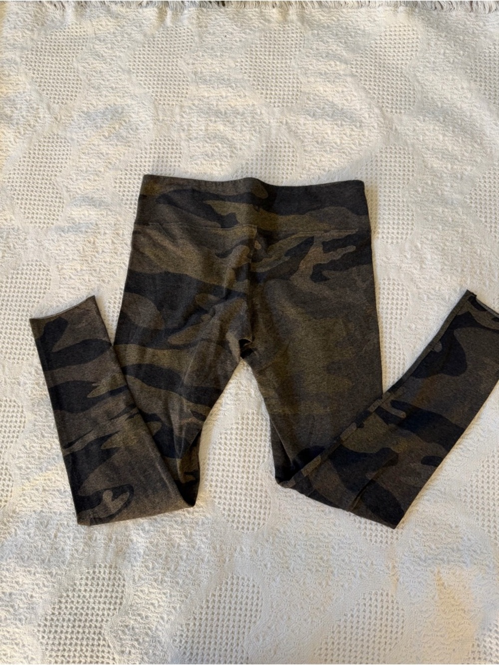 Kids Camo Leggings - Olive Green